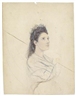 Anton Romako, A young woman with black hair, gazing towards the sky