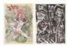 Kinosuke Ebihara, 7 works: A boy carrying fire; Mother and Child; Mother and Child; Making a basket; Fisherman;  A man and vegitable; A woodcuter
