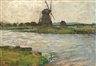 Piet Mondrian, Oostzijdse Mill viewed from dock at Landzicht Farm