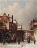 Petrus Gerardus Vertin, A market stall on a cold wintersday
