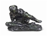 Auguste Rodin, Homme accroupi, étude type C, P.M. dit aussi Figure assise penchée vers la droite levant la jambe gauche