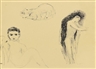 Odilon Redon, TROIS ÉTUDES: HOMME, ENFANT, CHAT