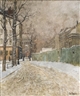 Frits Thaulow, A Parisian street scene in winter