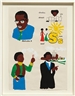 Glenn Ligon, Malcolm X, Sun, Frederick Douglass, Boy with Bubbles #2