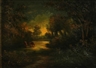 William Keith, Cows watering at sunset