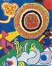 Corneille, Grand soleil, oiseau et femme baroque
