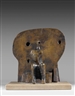 Henry Moore, ARMLESS SEATED FIGURE AGAINST ROUND WALL