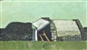 Keith Vaughan, Irish Barn with Peat Stacks