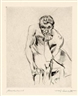Lovis Corinth, SITZENDER MÄNNLICHER AKT, NACHDENKEND