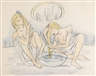 Emil Maetzel, 2 Works: Maskenball & Zwei Mädchen mit Waschschüssel