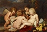 Peter Paul Rubens, THE INFANT CHRIST AND THE INFANT SAINT JOHN THE BAPTIST WITH TWO PUTTI IN A WOODED CLEARING