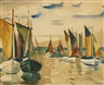 Max Pechstein, FISCHKUTTER IM STROM (FISHING BOAT IN THE CURRENT)