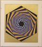 Victor Vasarely, Blue and Orange Hexagon