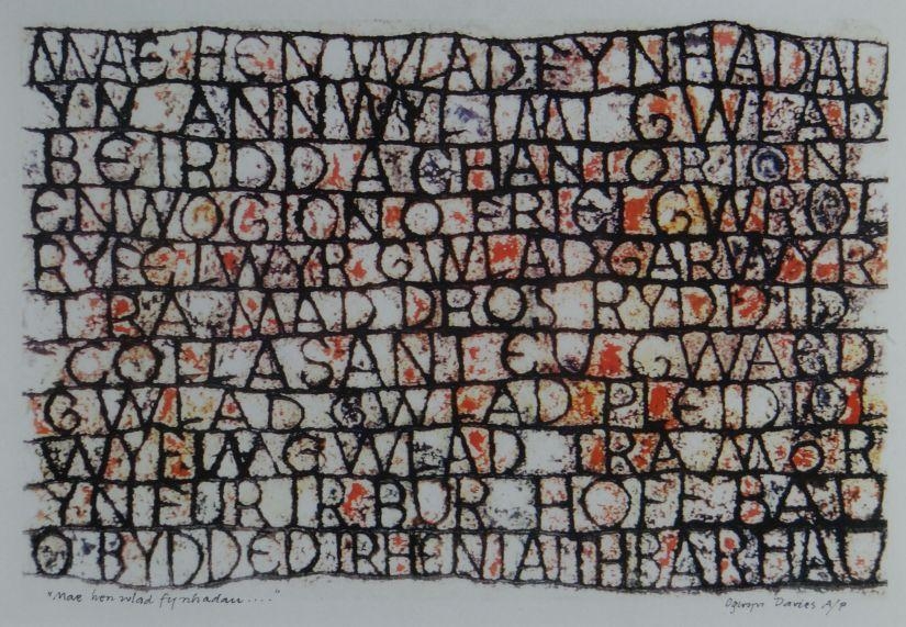 Ogwyn Davies Mae Hen Wlad Fy Nhadau, print