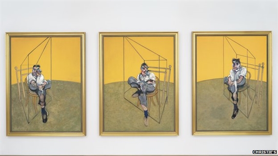 Francis Bacon, Three Studies of Lucian Freud, 1969. Courtesy Christie’s Auction House.