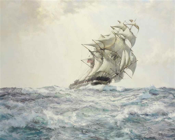 Montague Dawson, The Glorious American - The 'Constitution'