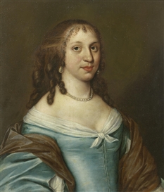 Artwork by John Hayls, Portrait of a lady, Made of oil on canvas