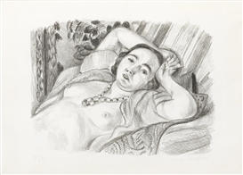 Artwork by Henri Matisse, Odalisque au Collier, Made of Lithograph on tissue-thin laid paper