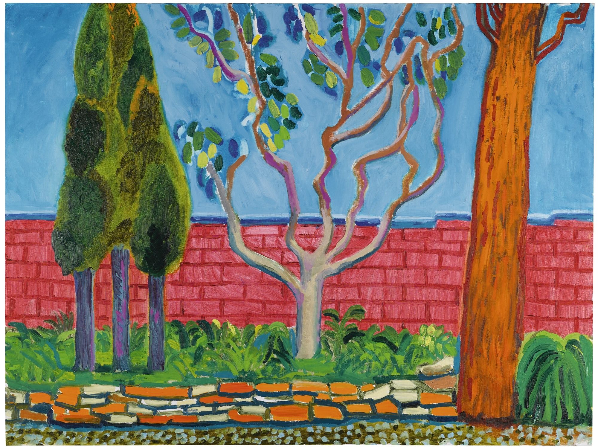 David Hockney GUEST HOUSE WALL, 2000, oil on canvas