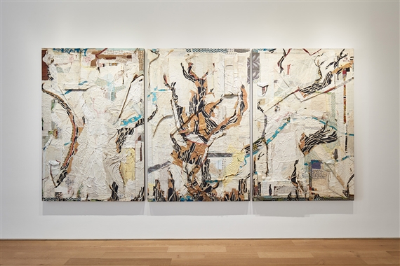 Peter Sacks (b. 1950) Report From The Besieged City I, 2014-16, triptych, 196 x 394 cm (75 ¾ x 155 in), courtesy of Marlborough Fine Art.