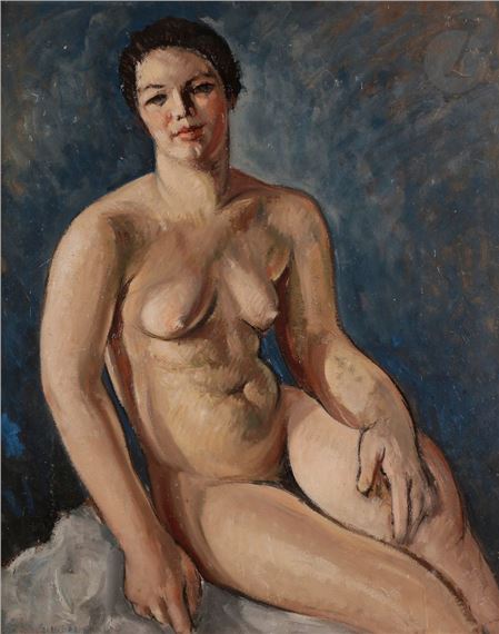 Georges Hanna Sabbagh Seated Nude MutualArt