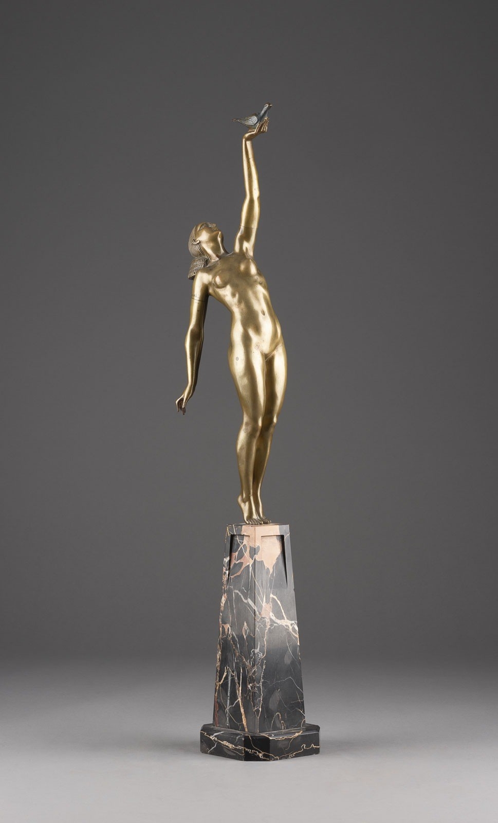 Pierre Le Faguays ART NOUVEAU FEMALE NUDE WITH PIGEON MutualArt