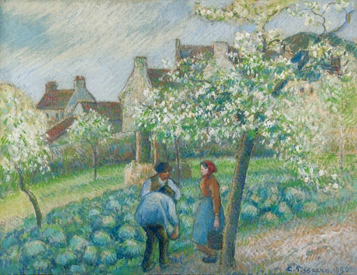 Camille Pissarro | Pruniers en fleurs (1890) | MutualArt