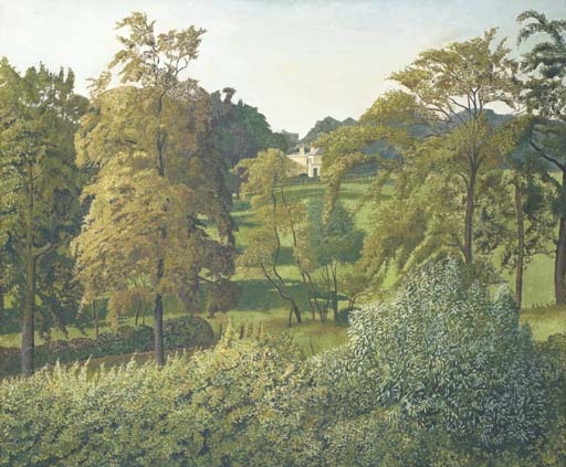 Oil Painting Replica Wisteria. Cookham by Stanley Spencer
