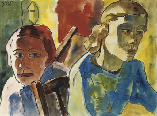 Karl Schmidt-Rottluff | Zwei Frauen (Frau und Mädchen) (1932