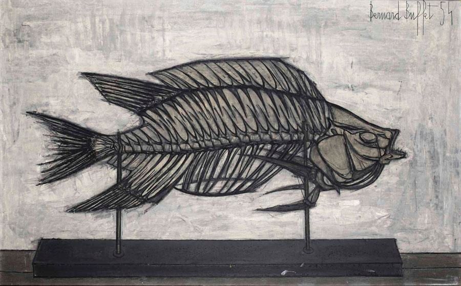 ベルナール・ビュッフェ【Squelette de poisson】-