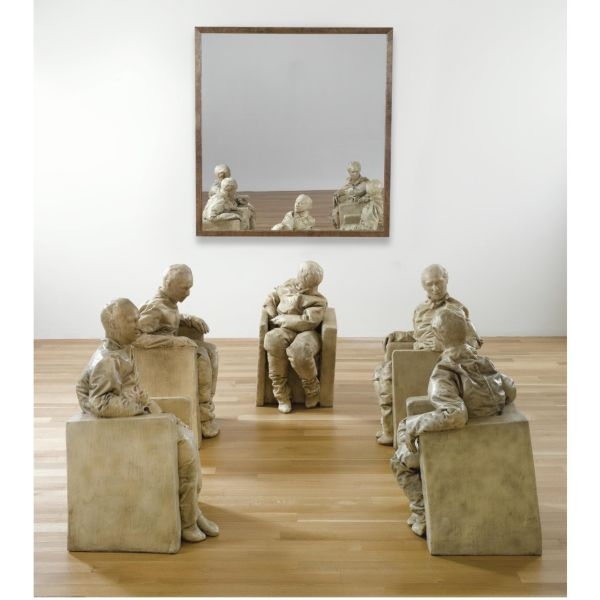 Juan Muñoz | FIVE SEATED FIGURES (1996) | MutualArt