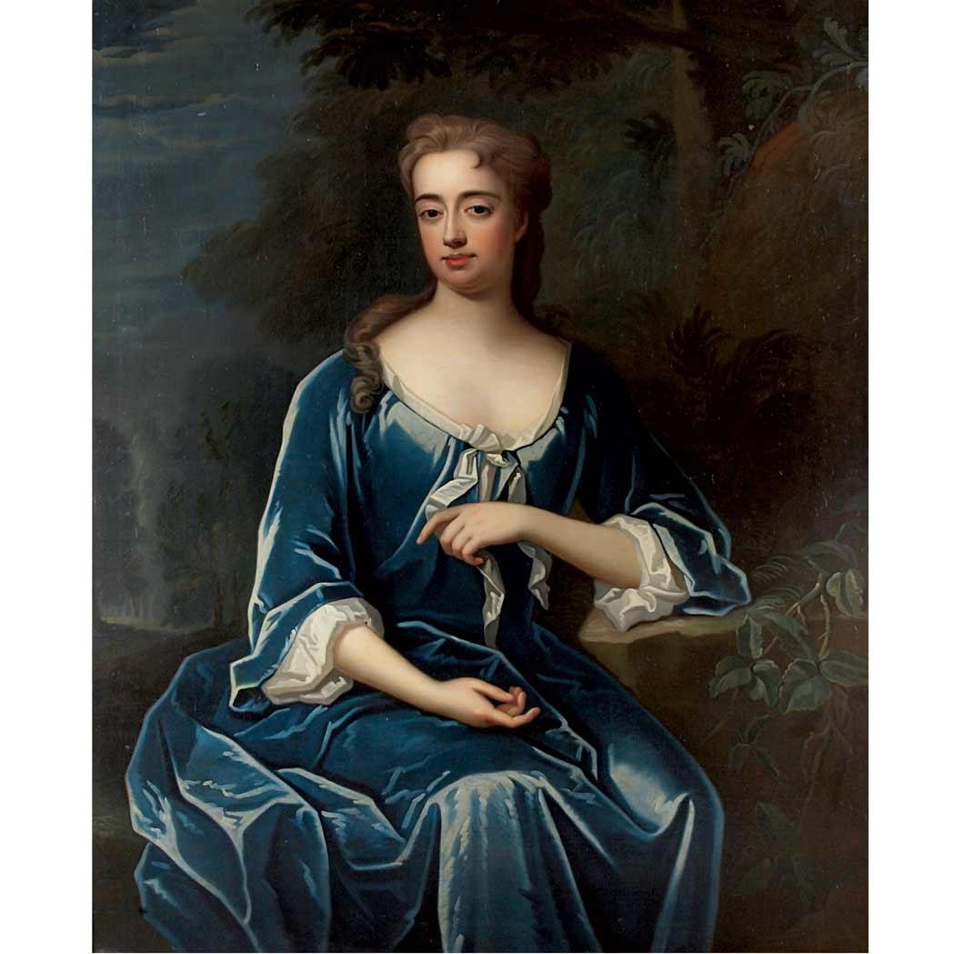 British School, 18th Century | Portrait of a Lady in a Blue Dress |  MutualArt