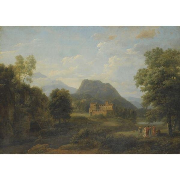 Pastoral Landscape by Jean-Victor Bertin Reproduction Painting for Sale