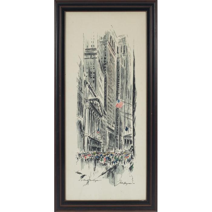 John Haymson The Stock Exchange 額装アート John Haymson | New York Stock Exchange (ca. 1950) | MutualArt