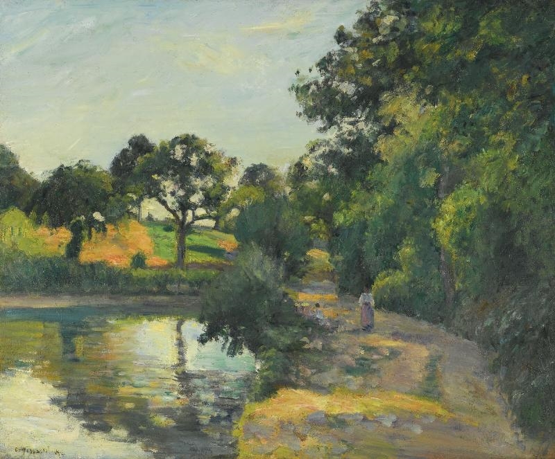 Camille Pissarro、L'ETANG DE MONTFOUCAULT Camille Pissarro | L'Étang au soleil couchant, Montfoucault (1874
