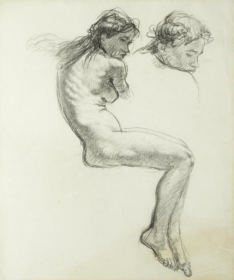 Young Woman, Nude, Full Figure in Profile], 1860s
