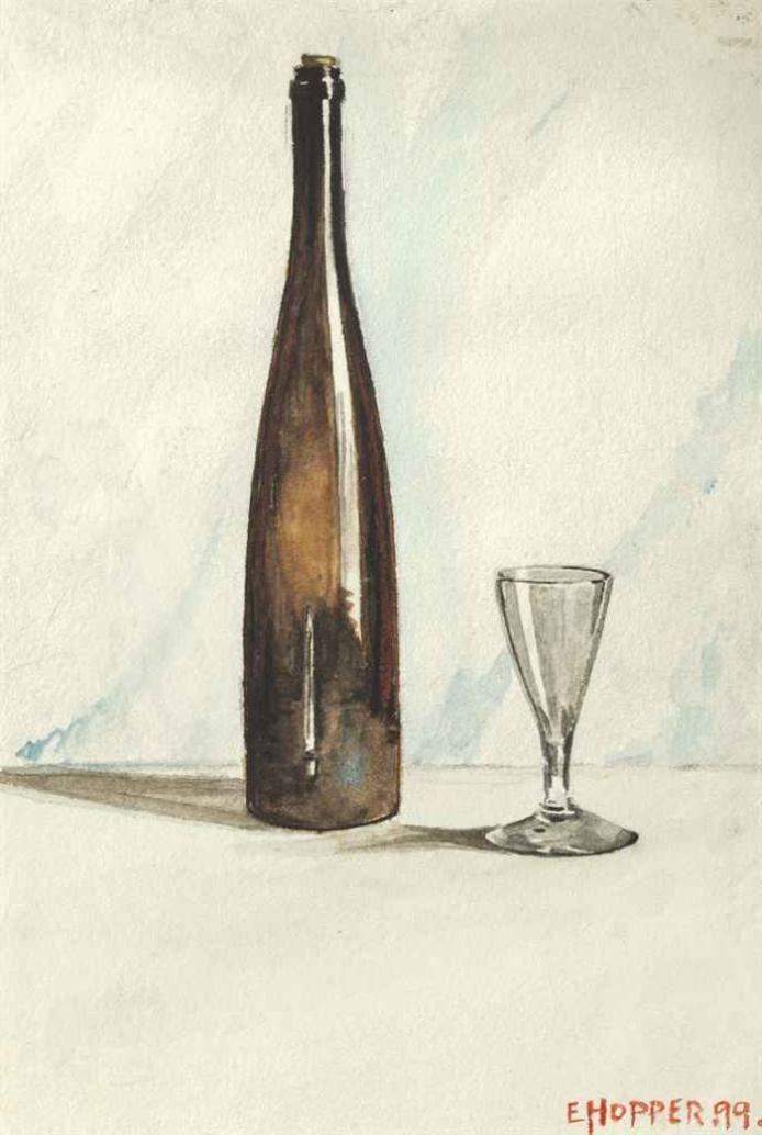still life drawing bottles