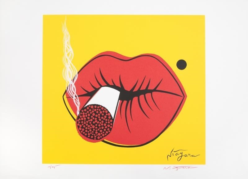 pop art lips smoke