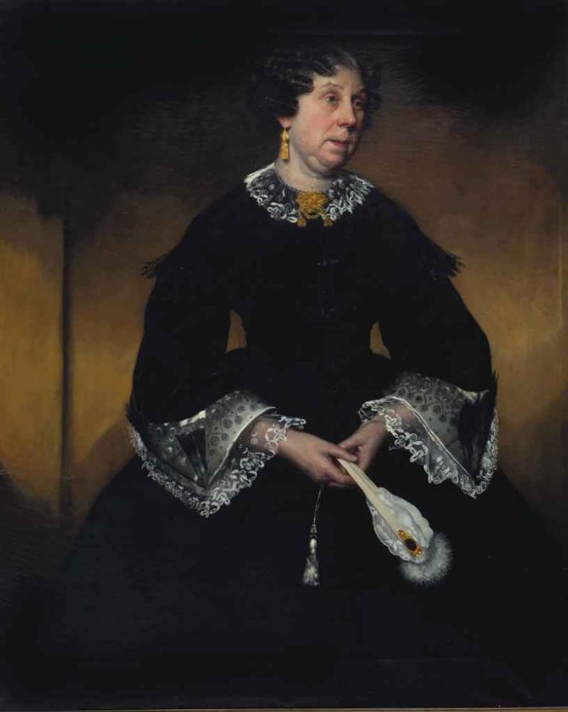 American School, 18th Century | Portrait of a woman in a black dress,  three-quarter-length | MutualArt
