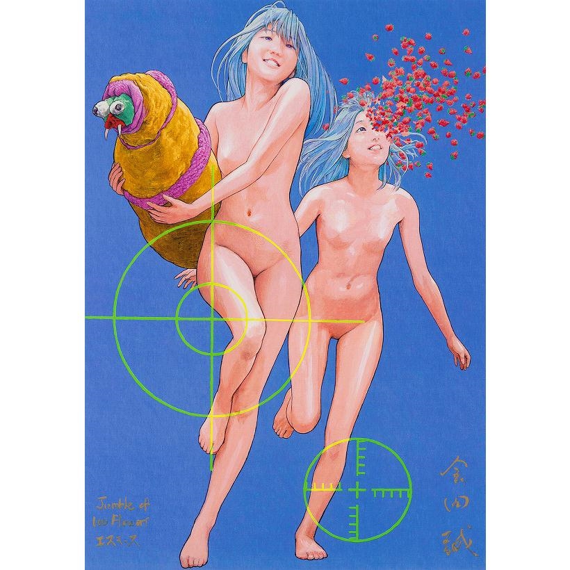Makoto Aida | Jumble of 100 Flowers Esquisse (2012) | MutualArt