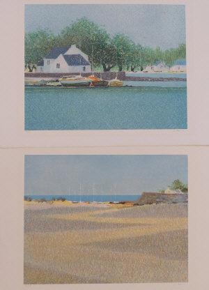 André Bourrié lithograph BOURRIE André (1936-) Maison de campagne