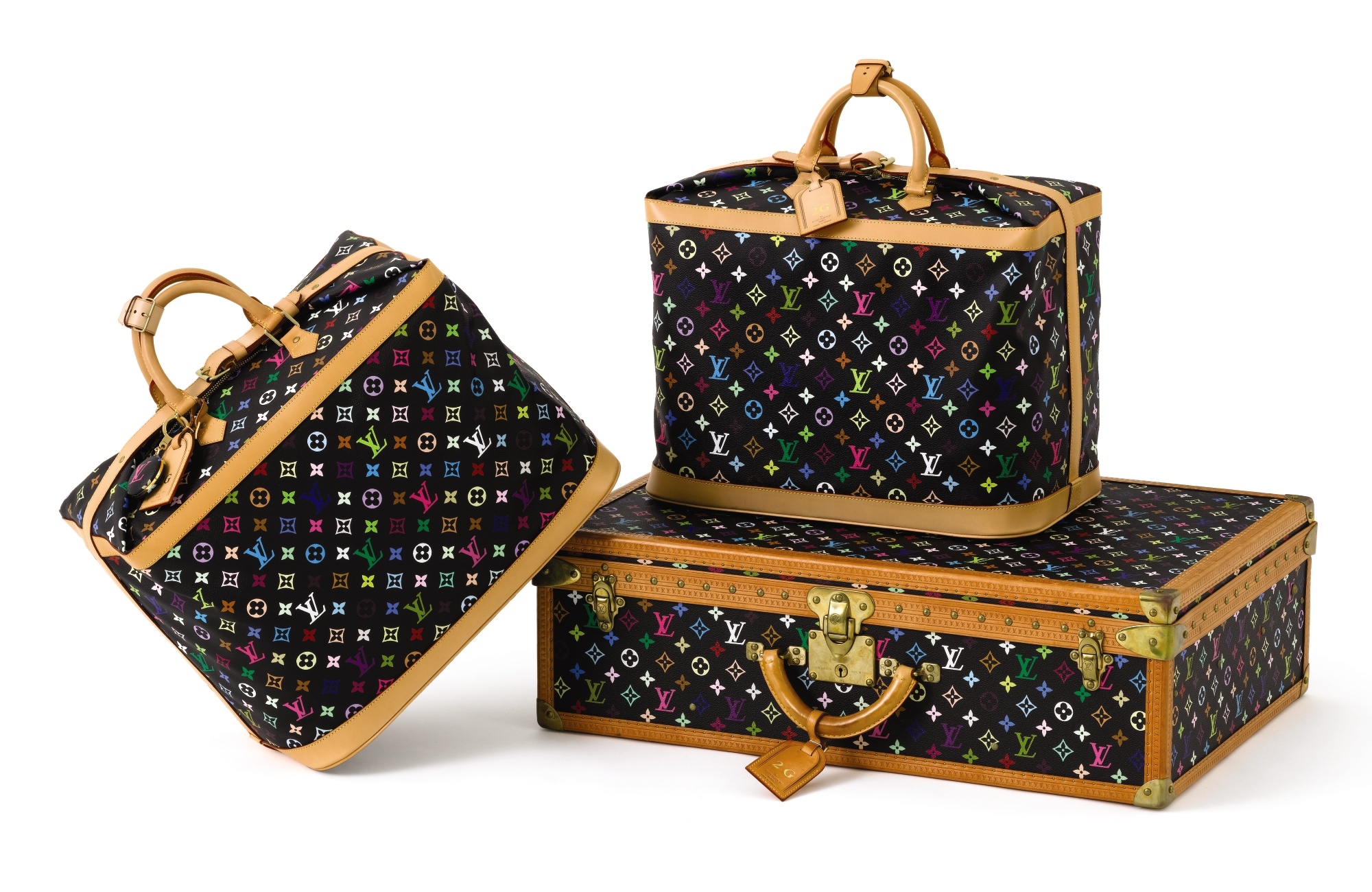 Louis Vuitton, TWO MURAKAMI COLLABORATION BAGS AND ONE LARGE SUITCASE
