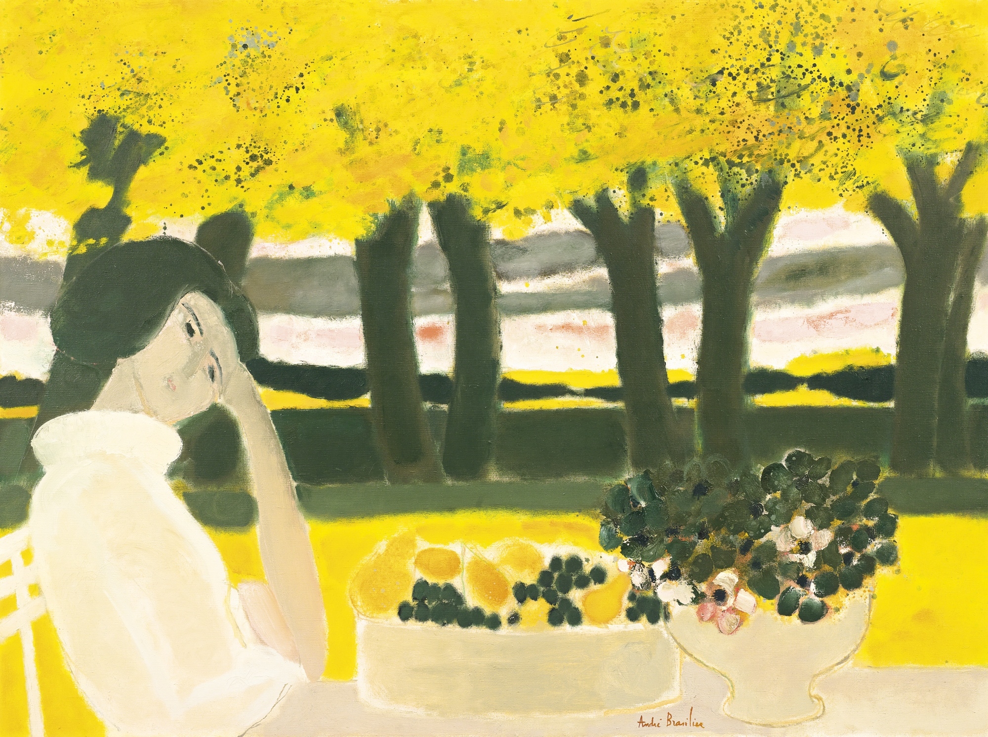 絵画 LOUPEIGNE EN AUTOMNE ANDRE BRASILIER LOUPEIGNE EN AUTOMNE