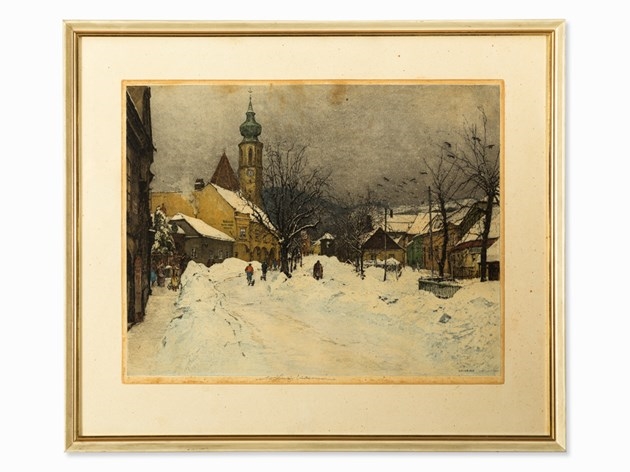 Luigi Kasimir | Grinzing in Winter (1940) | MutualArt