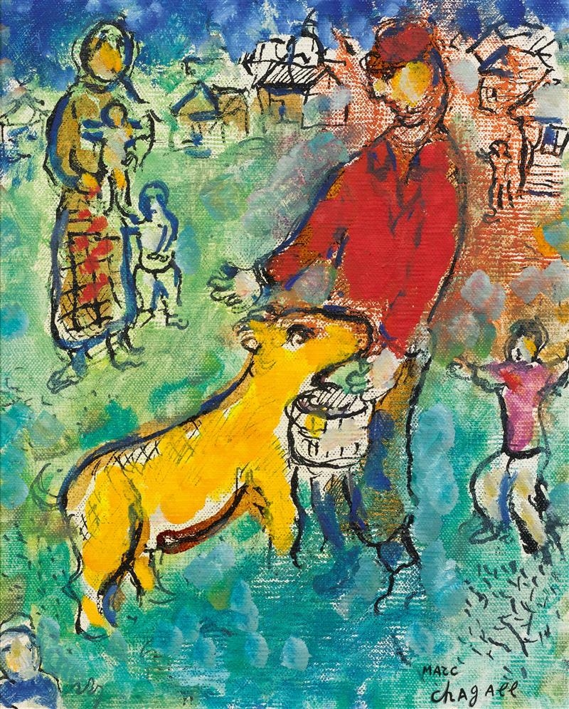 Marc Chagall | Le Paysan en Rouge (1975 - 1978) | MutualArt