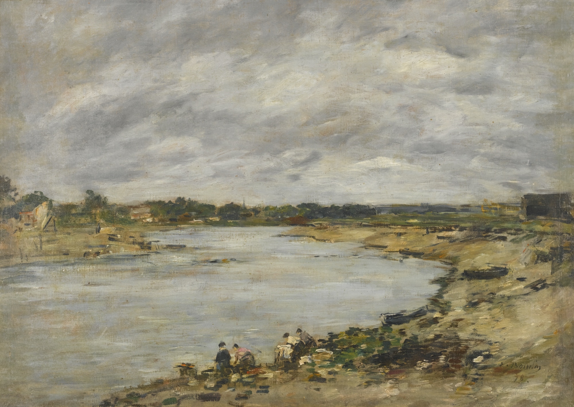 ウジェーヌ・ブーダンLAVEUSES AU BORD DE LA TOUQUES Bonhams