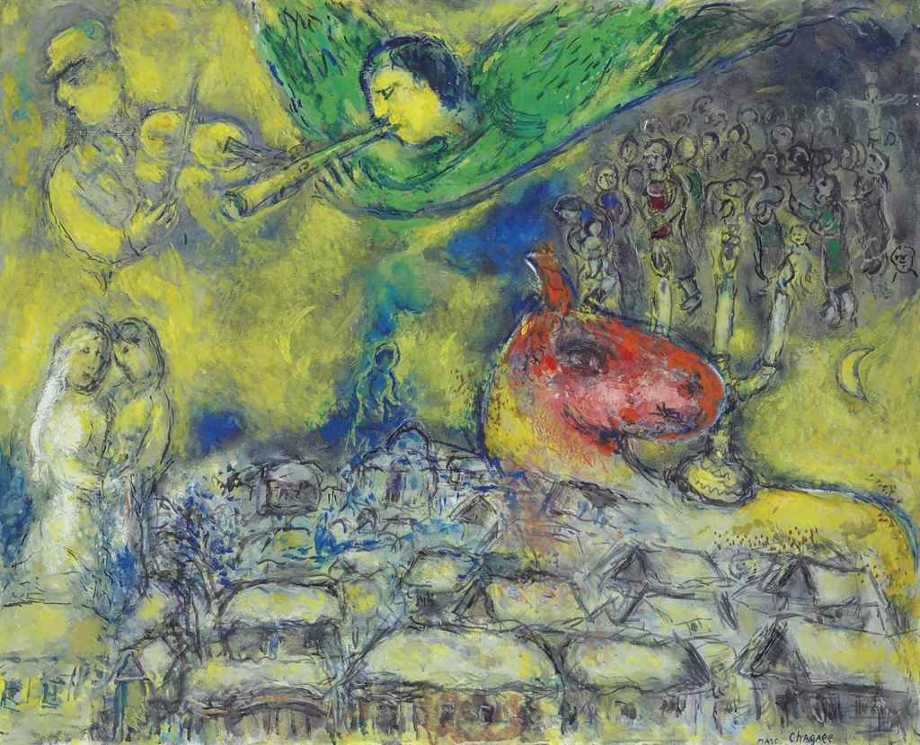 Marc Chagall、Fenetre au village、希少画集画