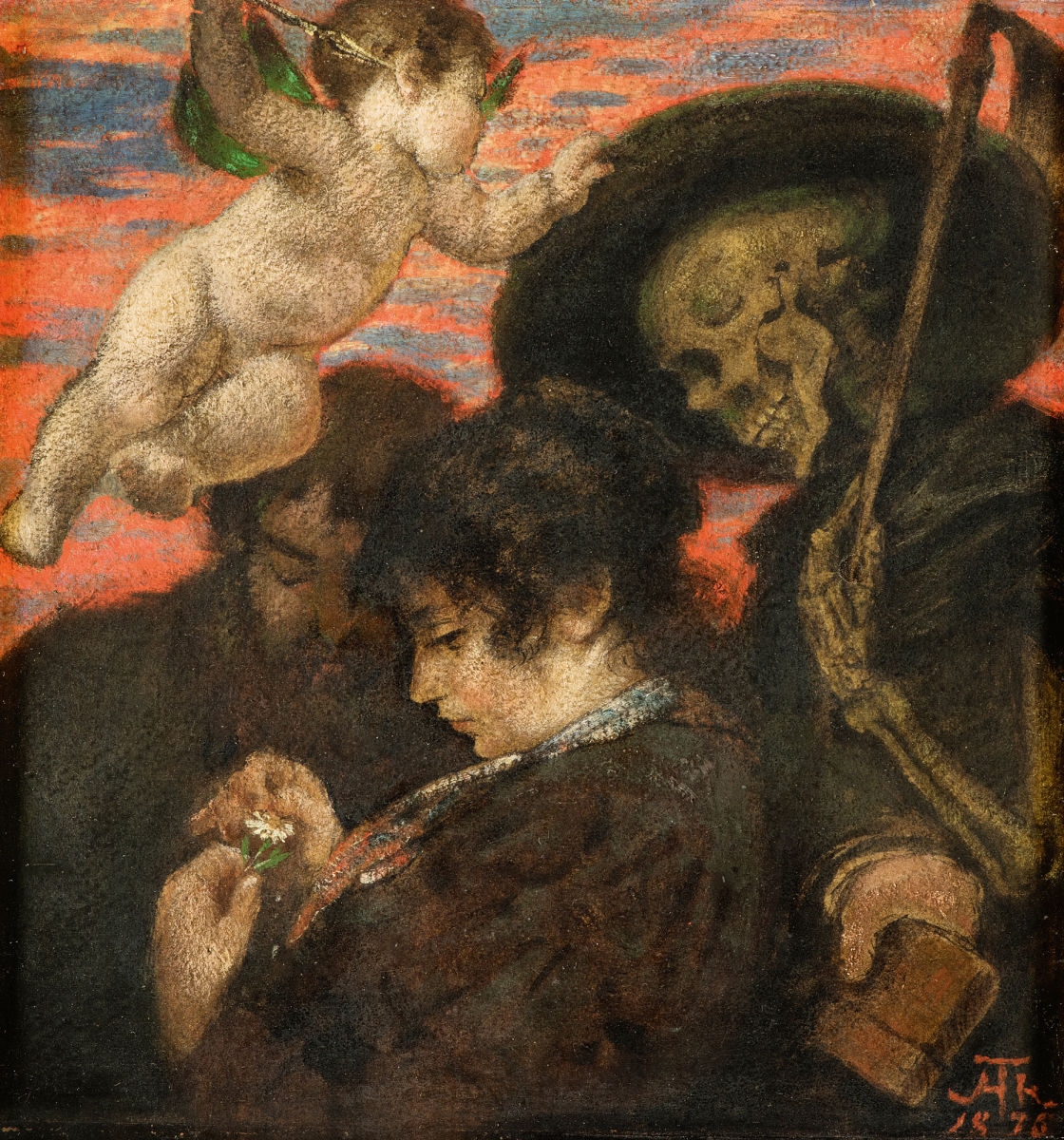 Hans Thoma, Cupid and Death (1876)
