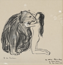 The Bear from Alpha and Omega ca 1908-1909 by Edvard Munch T-Shirt
