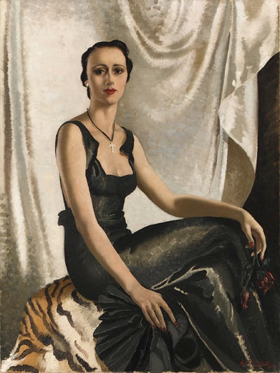 Anna Zinkeisen | Portrait of Consuela Kennedy in evening dress (1937) |  MutualArt